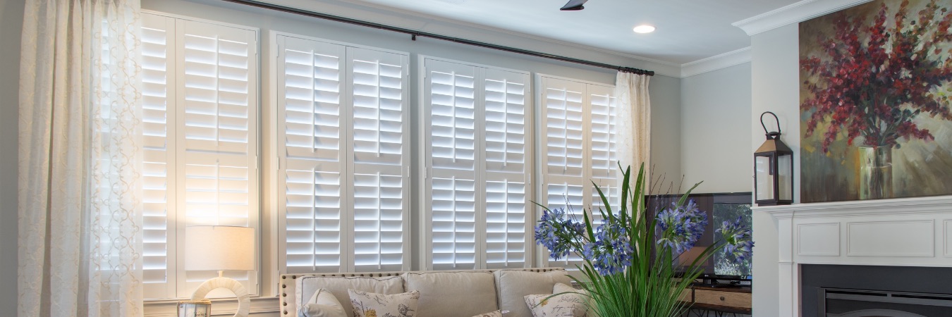 Polywood plantation shutters in Boise living room
