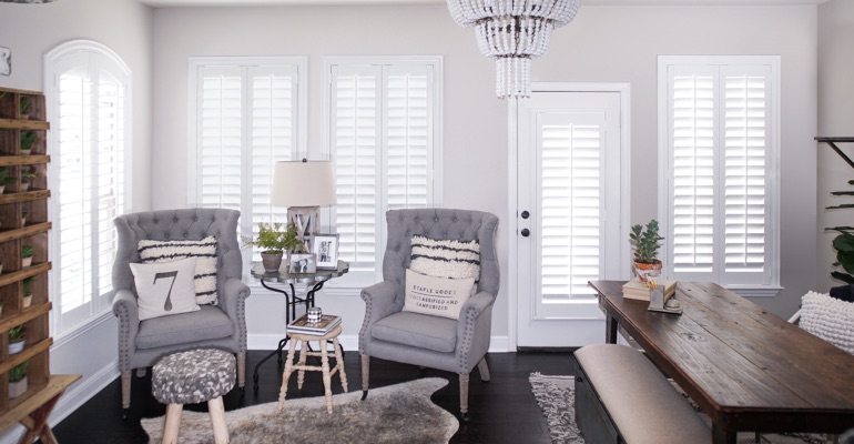 Polywood shutters in a sitting room